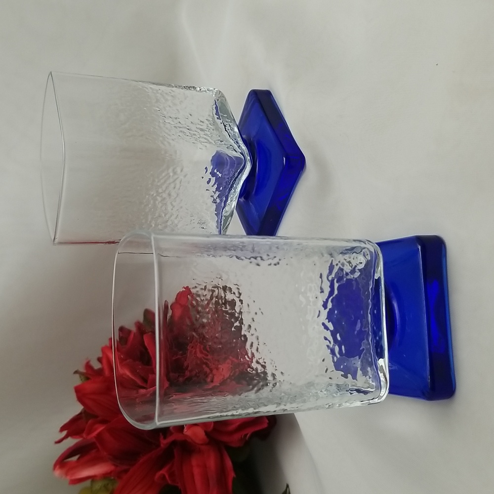 Disaronno Square Pebble Cobalt Base Liquor Glasses